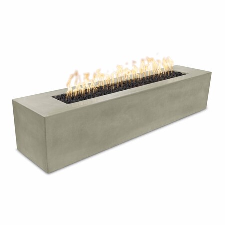 The Outdoor Plus 72 Rectangular Carmen Fire Pit - GFRC Concrete - Ash - Match Lit with Flame Sense - Natural Gas OPT-CRM7216FSML-ASH-NG